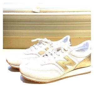 Gold and White New Balance